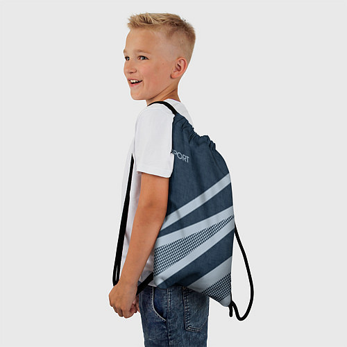 Мешок для обуви Sport синий текстурный с полосами / 3D-принт – фото 3