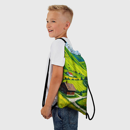 Мешок для обуви Русская душа и поле / 3D-принт – фото 3