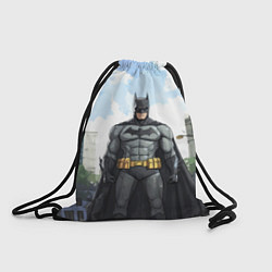 Рюкзак-мешок Бэтмен стоит на улице, цвет: 3D-принт