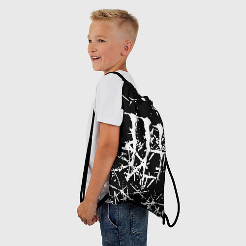 Мешок для обуви Monster energy белые штрихи краско / 3D-принт – фото 3