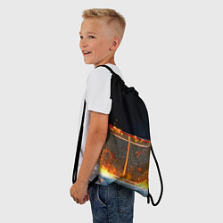 Рюкзак-мешок Хоккейные ворота в огне, цвет: 3D-принт — фото 2