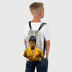 Рюкзак-мешок Брюс Ли на сером, цвет: 3D-принт — фото 2
