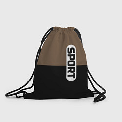 Мешок для обуви Sport чёрно-коричневый с белым