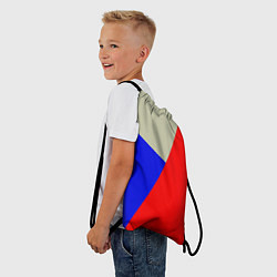 Рюкзак-мешок Серо-сине-красный трёхцветный, цвет: 3D-принт — фото 2