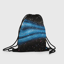 Рюкзак-мешок Синяя абстрактная текстура на черном, цвет: 3D-принт