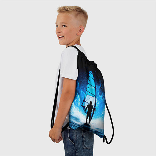 Мешок для обуви Виндсерфер в синем пламени / 3D-принт – фото 3