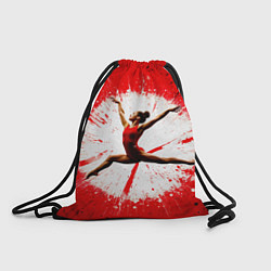 Рюкзак-мешок Воздушная гимнастка на красном, цвет: 3D-принт