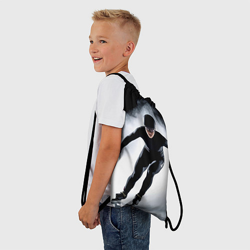 Мешок для обуви Скоростной бег на коньках в черном / 3D-принт – фото 3