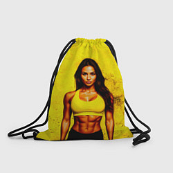 Рюкзак-мешок Фитоняшка на желтом, цвет: 3D-принт