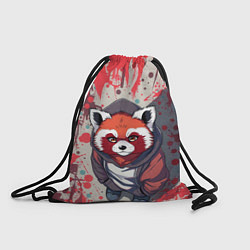 Рюкзак-мешок Красная панда в капюшоне, цвет: 3D-принт