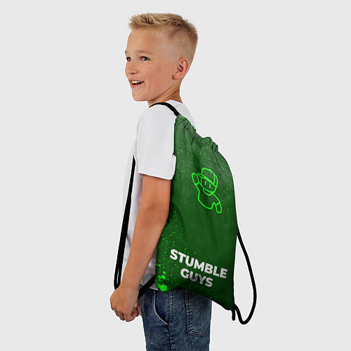 Мешок для обуви Stumble Guys - green gradient по-центру / 3D-принт – фото 3