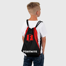 Рюкзак-мешок Fortnite - red gradient по-центру, цвет: 3D-принт — фото 2