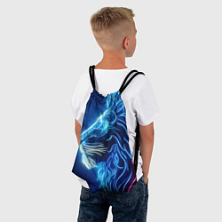 Рюкзак-мешок Профиль космического неонового льва - нейроарт, цвет: 3D-принт — фото 2