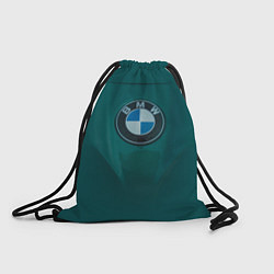 Рюкзак-мешок Логотип BMW на зелёном фоне, цвет: 3D-принт