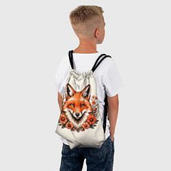 Рюкзак-мешок Japanese fox in flowers, цвет: 3D-принт — фото 2