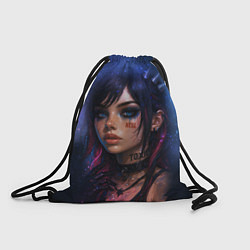 Рюкзак-мешок Девушка неформалка cosmic hell goth, цвет: 3D-принт