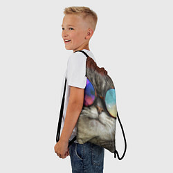 Рюкзак-мешок A Cat with multicolored glasses, цвет: 3D-принт — фото 2