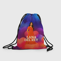 Рюкзак-мешок Lana Del Rey на фоне сердечек, цвет: 3D-принт