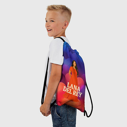 Мешок для обуви Lana Del Rey на фоне сердечек / 3D-принт – фото 3