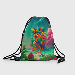 Рюкзак-мешок Попугай и тропики, цвет: 3D-принт
