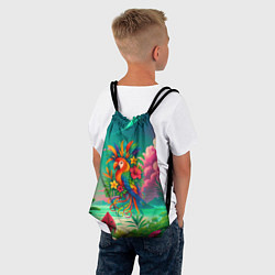 Рюкзак-мешок Попугай и тропики, цвет: 3D-принт — фото 2