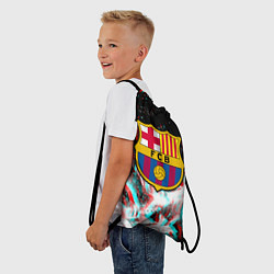 Рюкзак-мешок Barcelona огонь глитч, цвет: 3D-принт — фото 2
