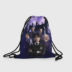 Рюкзак-мешок Невермор - Уэнздей Аддамс 2, цвет: 3D-принт
