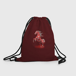Рюкзак-мешок Красная огненная лошадь символ 2026 года, цвет: 3D-принт
