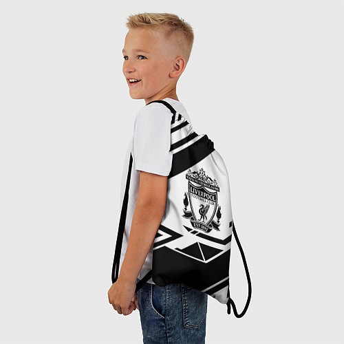 Мешок для обуви Liverpool черные полосы геометрия / 3D-принт – фото 3