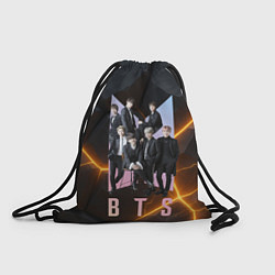 Рюкзак-мешок BTS черный фон из камней, цвет: 3D-принт