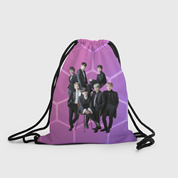 Рюкзак-мешок BTS розовые соты, цвет: 3D-принт