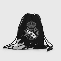 Рюкзак-мешок Реал Мадрид белый огонь, цвет: 3D-принт