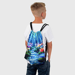 Рюкзак-мешок Цветы на глубине освещённые лучами, цвет: 3D-принт — фото 2