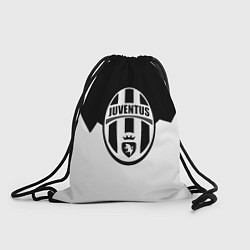 Рюкзак-мешок Ювентус черно белая геометрия, цвет: 3D-принт