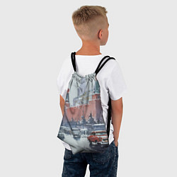 Рюкзак-мешок Старинная Москва - новый год, цвет: 3D-принт — фото 2