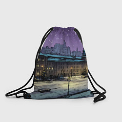 Рюкзак-мешок Ночь в новогодней Москве, цвет: 3D-принт