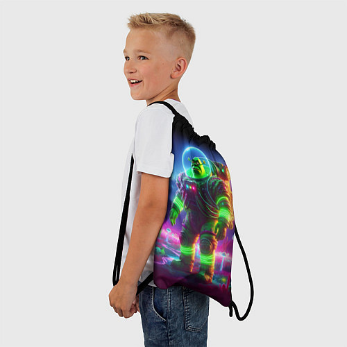 Мешок для обуви Космонавт Шрук в неоновом скафандре на загадочной / 3D-принт – фото 3