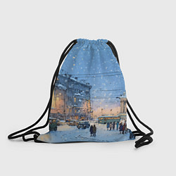 Рюкзак-мешок Снежный новогодний Питер, цвет: 3D-принт