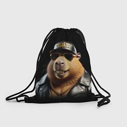 Рюкзак-мешок Капибара в бейсболке, цвет: 3D-принт