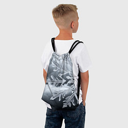 Рюкзак-мешок Снежинка на черно белое, цвет: 3D-принт — фото 2