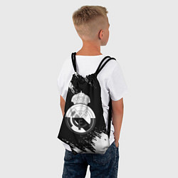 Рюкзак-мешок Реал Мадрид черно белые краски, цвет: 3D-принт — фото 2