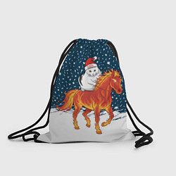 Рюкзак-мешок Кот Бендер и огненный конь - 2026, цвет: 3D-принт