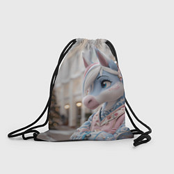 Мешок для обуви Новогодняя лошадка у елки