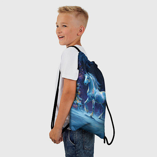 Мешок для обуви Сияющая новогодняя лошадка / 3D-принт – фото 3