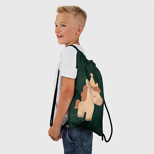 Мешок для обуви Милая лошадка с колпаком / 3D-принт – фото 3