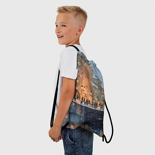 Мешок для обуви Снежный вечер в Питере / 3D-принт – фото 3