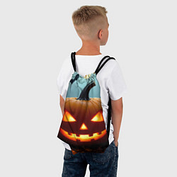 Рюкзак-мешок Хэллоуинский лес с тыквой, цвет: 3D-принт — фото 2