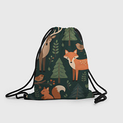 Рюкзак-мешок В лесу с животными, цвет: 3D-принт