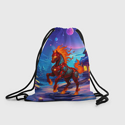 Рюкзак-мешок Металлическая красная лошадь, цвет: 3D-принт