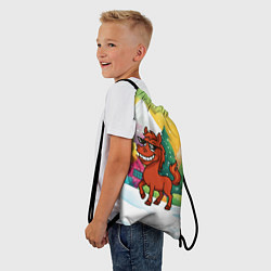 Рюкзак-мешок Красная лошадка в очках подмигивает 2026, цвет: 3D-принт — фото 2